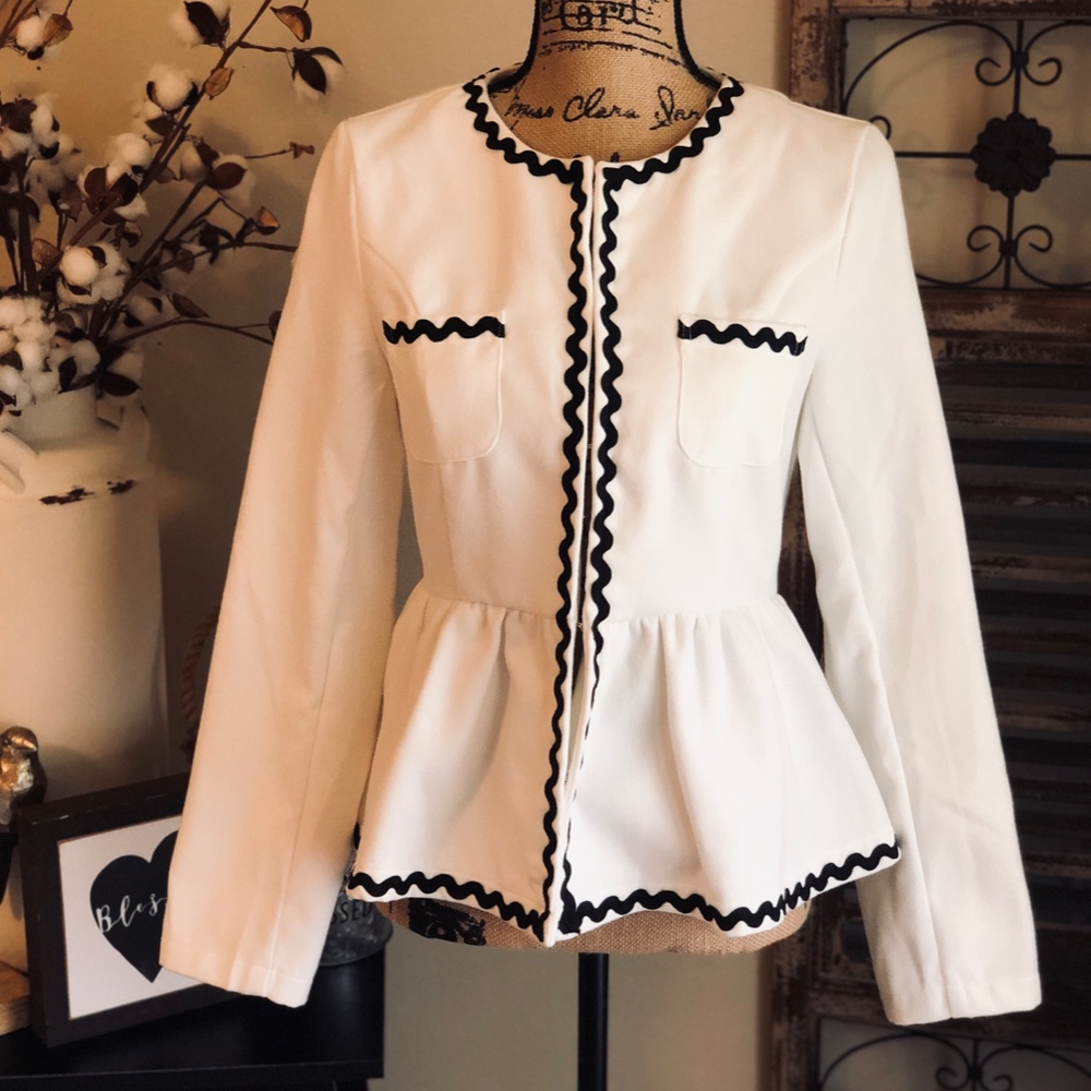 OPEN FRONT PEPLUM BLAZER - NWOT